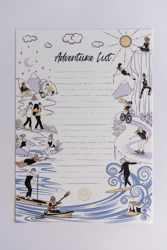 Adventure List A4 Print (frame not included)