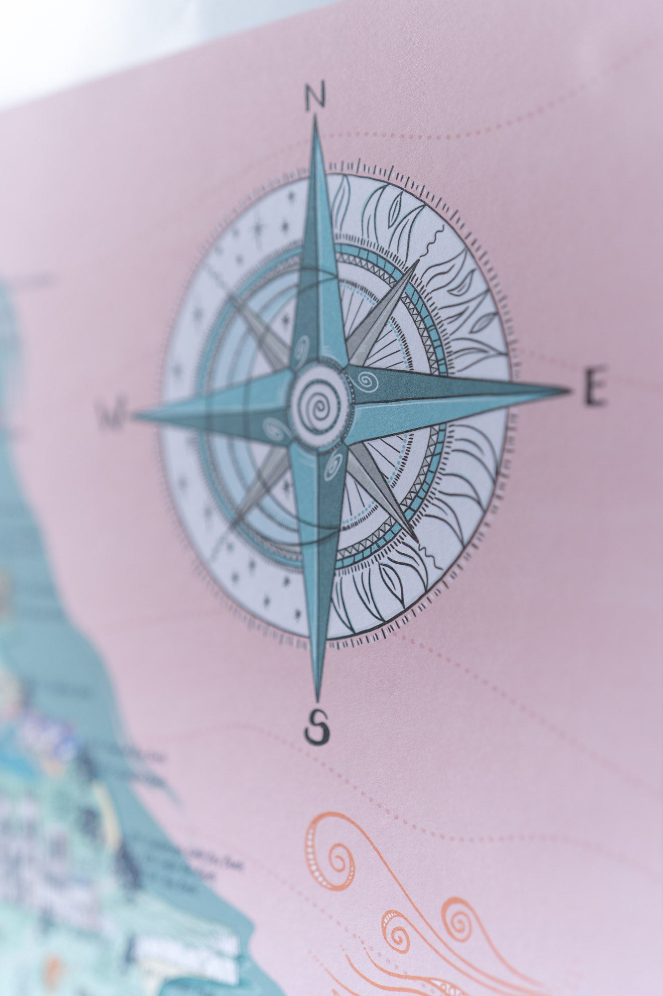 Swim Map of England A2 Print