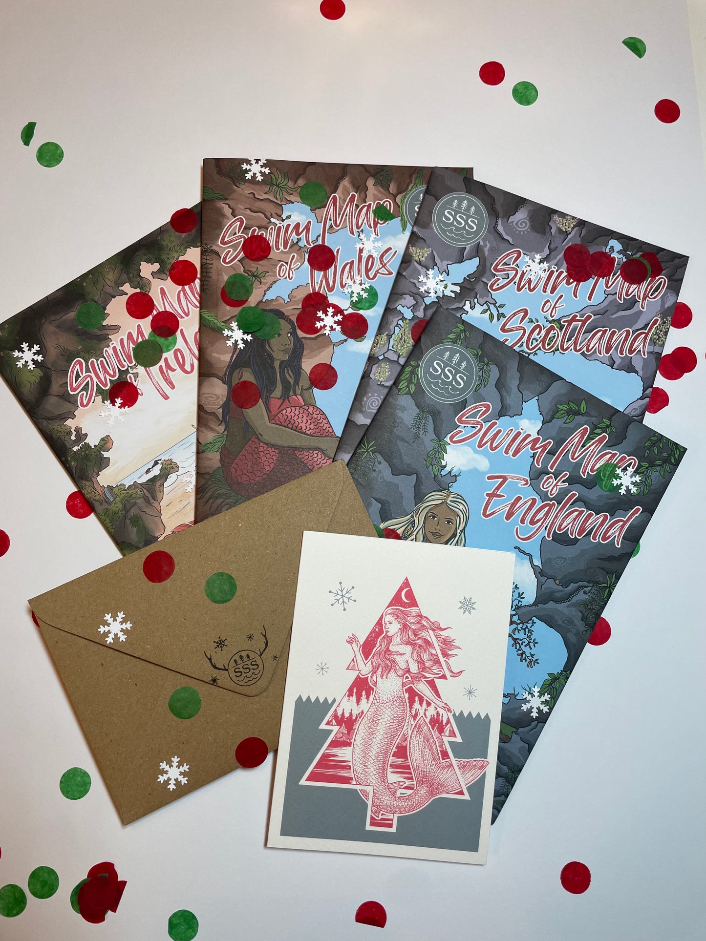 Swim Map & Festive Card Gift Set
