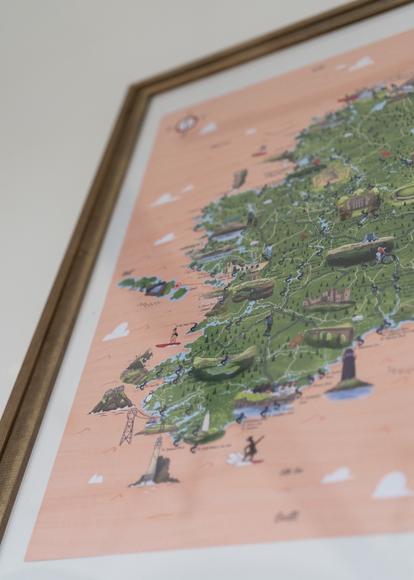 *Discounted* Swim Map of Ireland A2 Print (Older Version 144 swim locations)